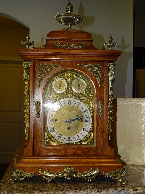 WINTERHALDER & HOFFMEIER TRIPLE FUSEE TABLE CLOCK