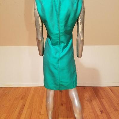 Vtg Trapeze highly embellished silk shantung dress Circa 1960