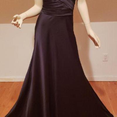 Vtg Ralph Lauren trunpet sweetheart gown gold metal neck line