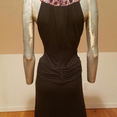 Vintage Kay Unger couture embellished draped gown shirred waist