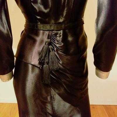 VTG  1920's Satin Evening dress draped amazing details,cut and Tassels