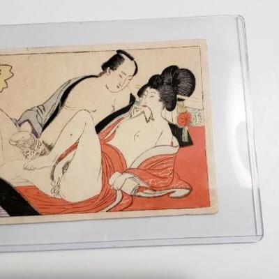 Yoshiwara Original Japanese Shunga Erotic Woodblock Print 