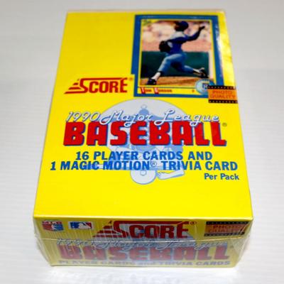 1990 SCORE Baseball Cards - Factory Sealed Box with 36 Packs Lot #828-41