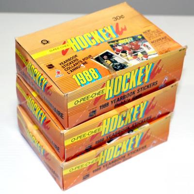 1988 O-Pee-Chee Hockey Yearbook Sticker Card Set 3 Boxes Lot #828-48
