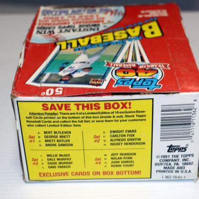 1990 TOPPS Baseball Cards - Factory Complete Box with 36 Packs Lot #828-42