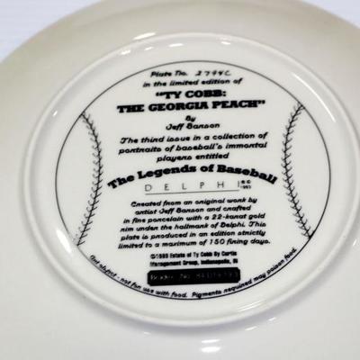 TY COBB The Georgia Peach Limited Edition Plate with COA #828-66