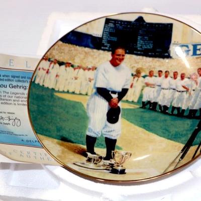 Lou Gehrig Legends of Baseball Limited Edition Plate with COA #828-65