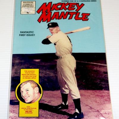 MICKEY MANTLE #1 Sealed Comic Book w/Cards 1991 Magnum Comics #828-39