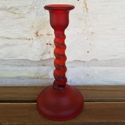 Tiffin Glass Satin #66 Twisted Taper | Red