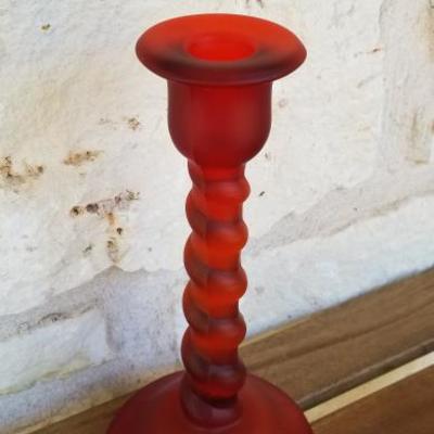 Tiffin Glass Satin #66 Twisted Taper | Red