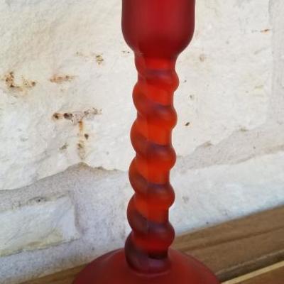 Tiffin Glass Satin #66 Twisted Taper | Red