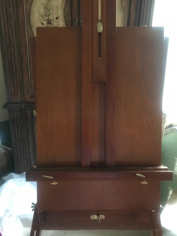 Lot 52 Wooden Art Easel W Paint Palette And Brushes Estatesales