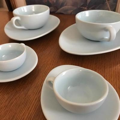 Lot 47: Blue Tea Cups and Saucers