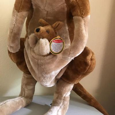 Lot 20: Brand New Stuffed Kangaroo and Joey Toy