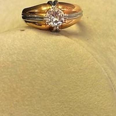 Men's Vintage, 18K Gold 1.25 Carat Diamond Ring w/ Platinum Inserts (Size 11.25)