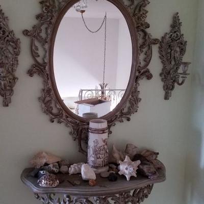 Wall Mirror and Contents