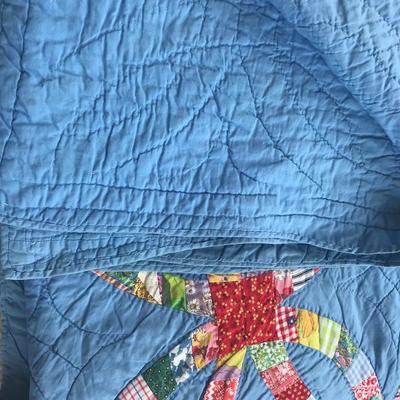 Hand stiched Wedding Ring Oversized Quilt