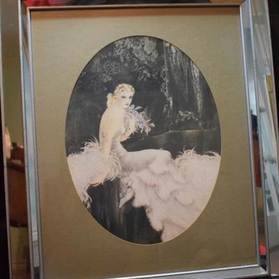 Orchids by Louis Icart Print, Framed and Matted