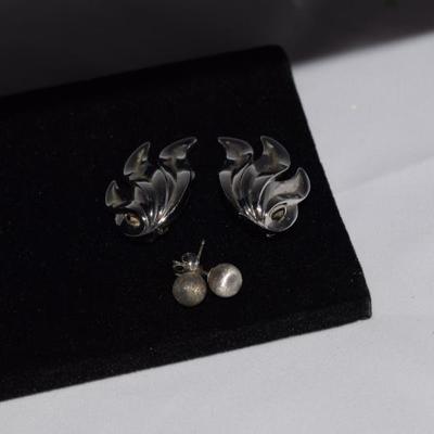 Two Pairs of Vintage Silver Earrings