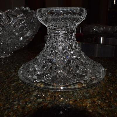 Large Crystal Punch Bowl Set