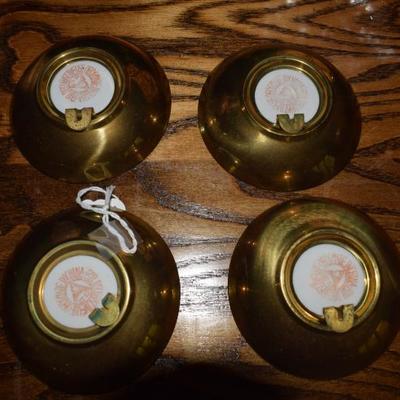 Chinese Porcelain and Brass Bowls Set