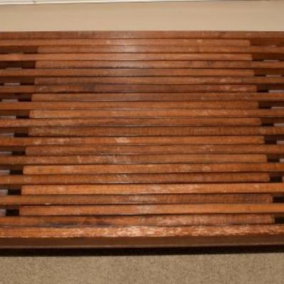 Mid Century Modern Expandable Slat Bench, Danish