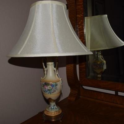 1940's Hand Painted Porcelain Lamp