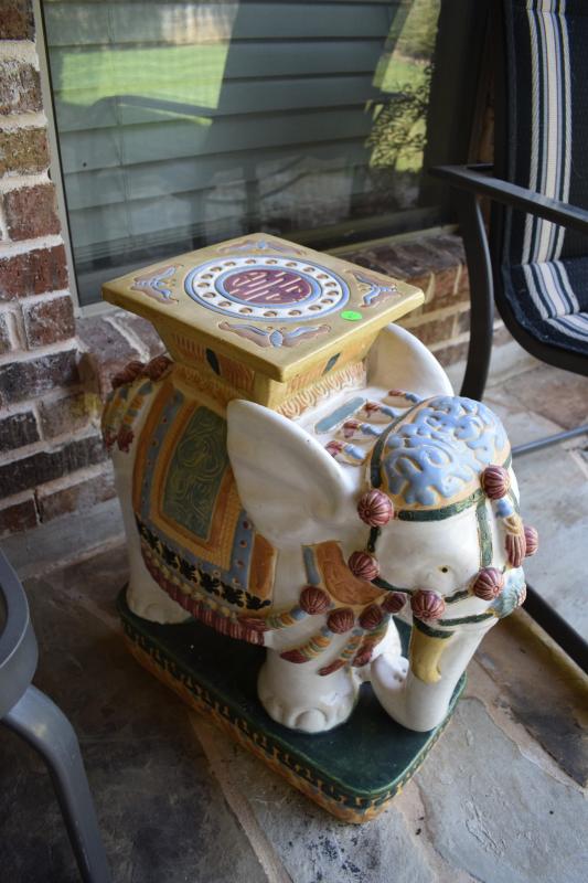 Oriental Ceramic Elephant Plant Stand