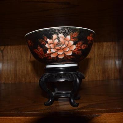 Oriental Bowl on Rosewood Stand