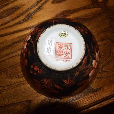 Oriental Bowl on Rosewood Stand