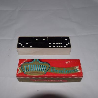Vintage Halsam Crown Dominoes Set 