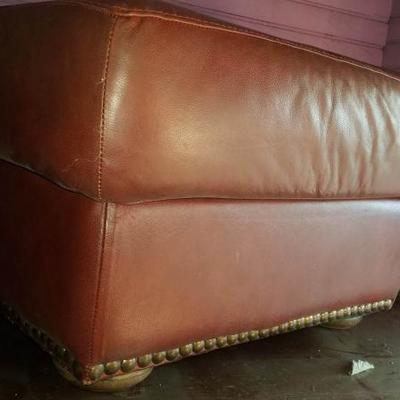 Leather Ottoman & Coffee Table 