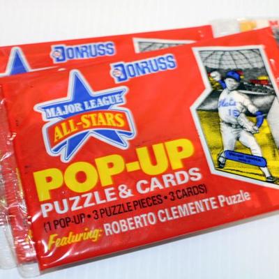 36 Vintage POP-UP Puzzle & Baseball Cards Packs 1987 Donruss 252 Cards #905-08