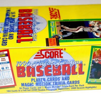 1990 SCORE Baseball Cards - Factory Sealed Box with 36 Packs Lot #905-12