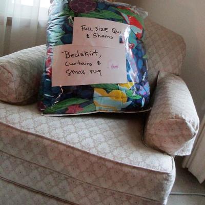 White Chair with Comforter