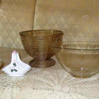 Glass with Metal Basket and Linens See all photos 