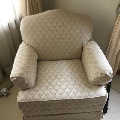 White Chair with Comforter