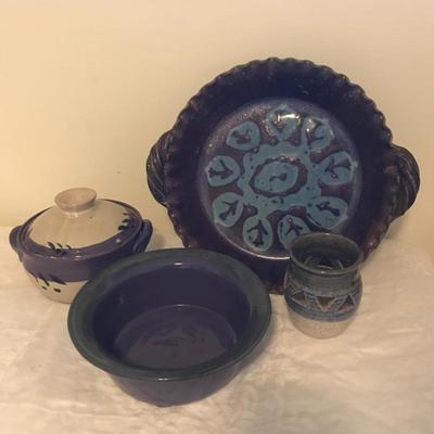 Lot 4 - Blue and Purple Pottery Collection