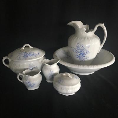 Lot 87 - Blue and White Smith Phillips Wash Basin Set 