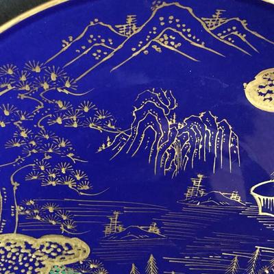 Blue and Gold Scenic Plate