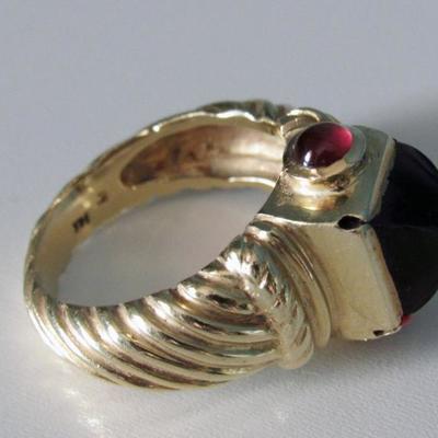 Amethyst, Garnets and 14K Gold Ring | Size 8