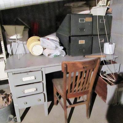 Vintage Desk with Extras