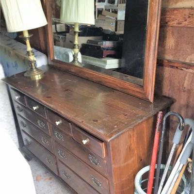 Vintage Dresser Canes and Lamp