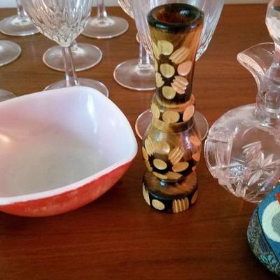 Pottery and Glassware with Owl