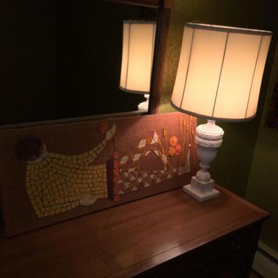 Marble Lamp and Art from Late 60s Allentown