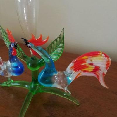 Glassware with Rooster Blown Glass