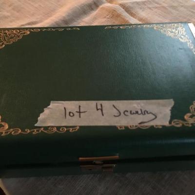 Vintage Jewelry Lot with Green Case