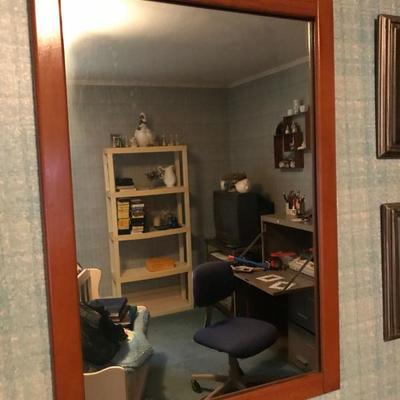 Rock Maple chest, mirror and various items