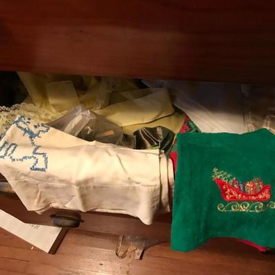 Towels and contents in drawer