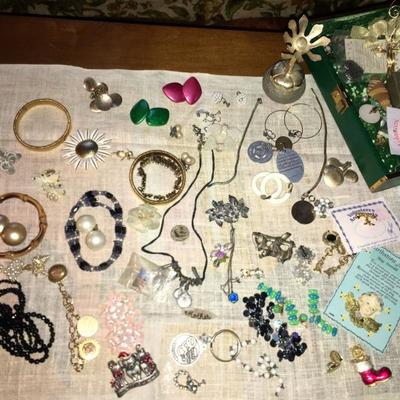 Vintage Jewelry Lot with Green Case